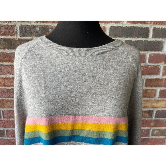 Another Love Gray Rainbow Sweater - side slits - size XL - Picture 2 of 9